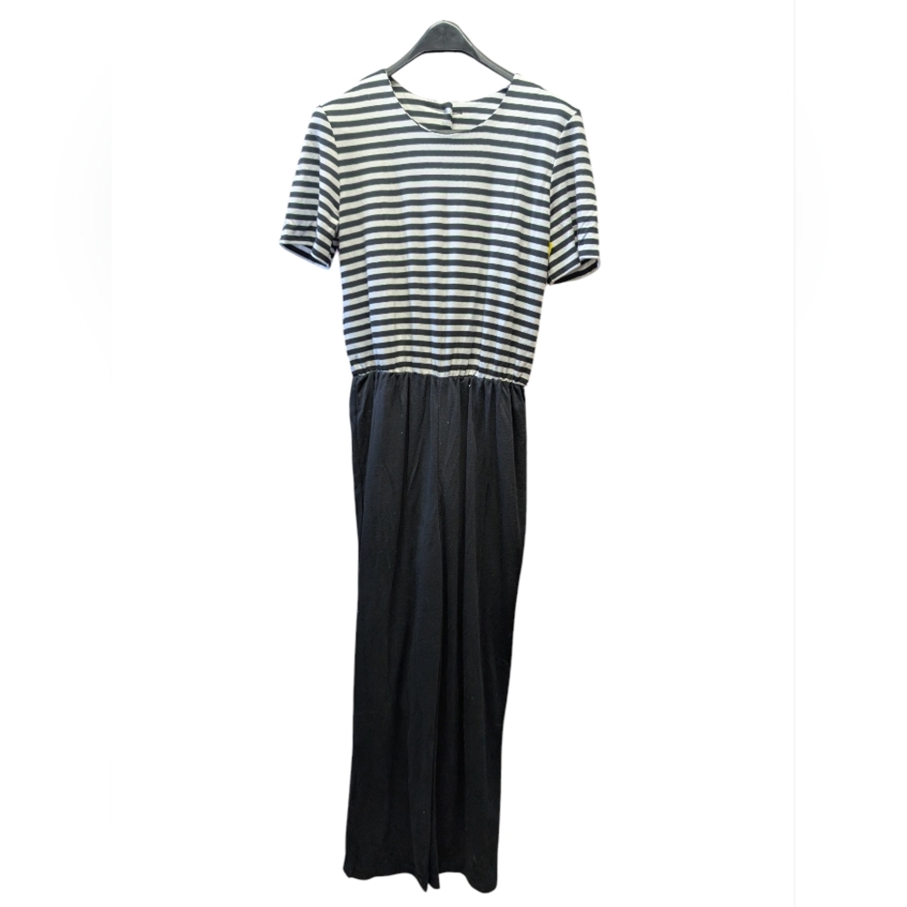 New Bedford Fair Vintage Striped Black & White Jumpsuit Made In USA
